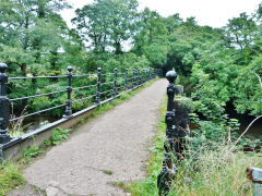 Tredegar Park Tramroad river bridge trackbed, August 2012